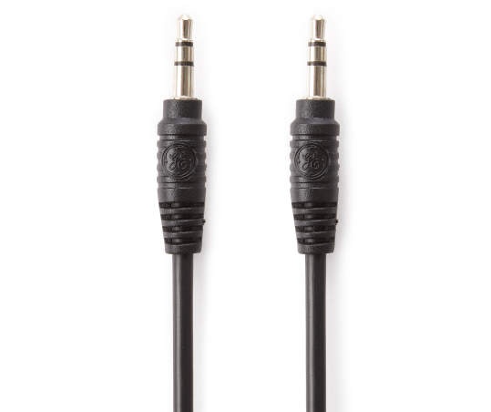 slide 1 of 1, GE Black 3.5 mm Auxiliary Audio Cable, 3 ft