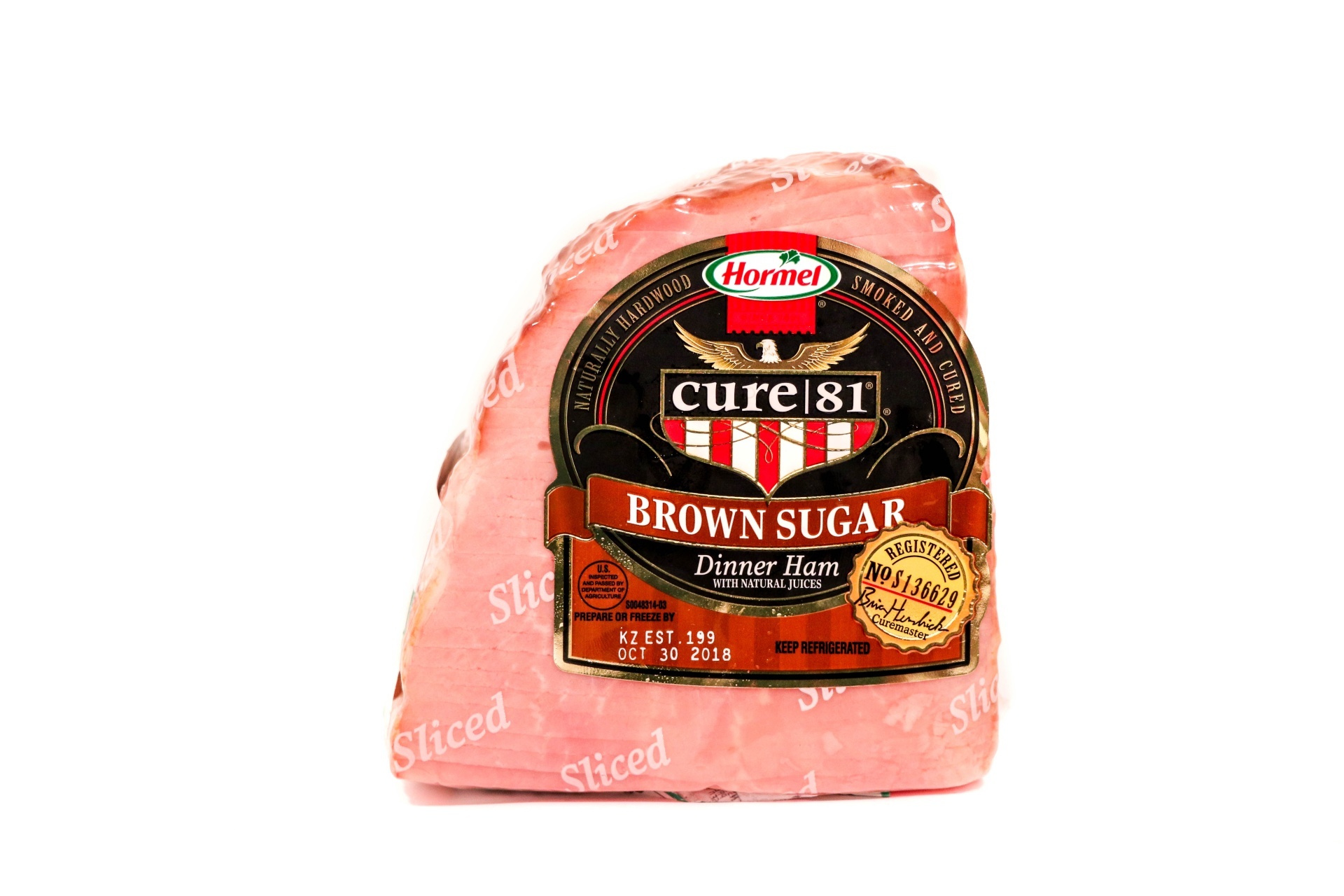 slide 1 of 1, Hormel Cure 81 Brown Sugar Sliced Dinner Ham, per lb