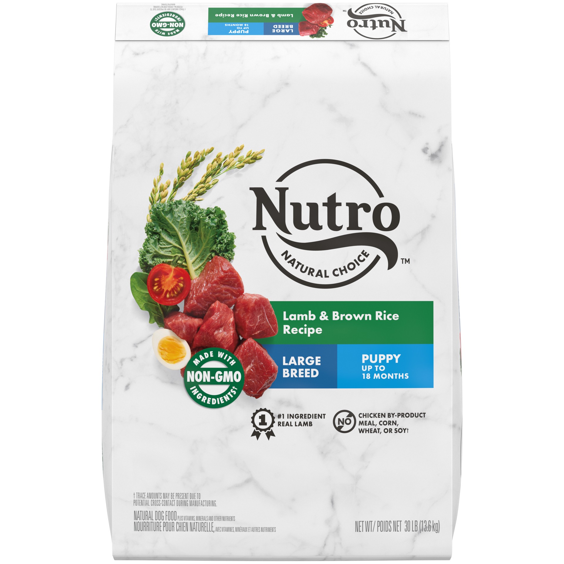 slide 1 of 5, NUTRO NATURAL CHOICE Large Breed Puppy Dry Dog Food, Lamb & Brown Rice Recipe Dog Kibble, 30 lb. Bag, 30 lb