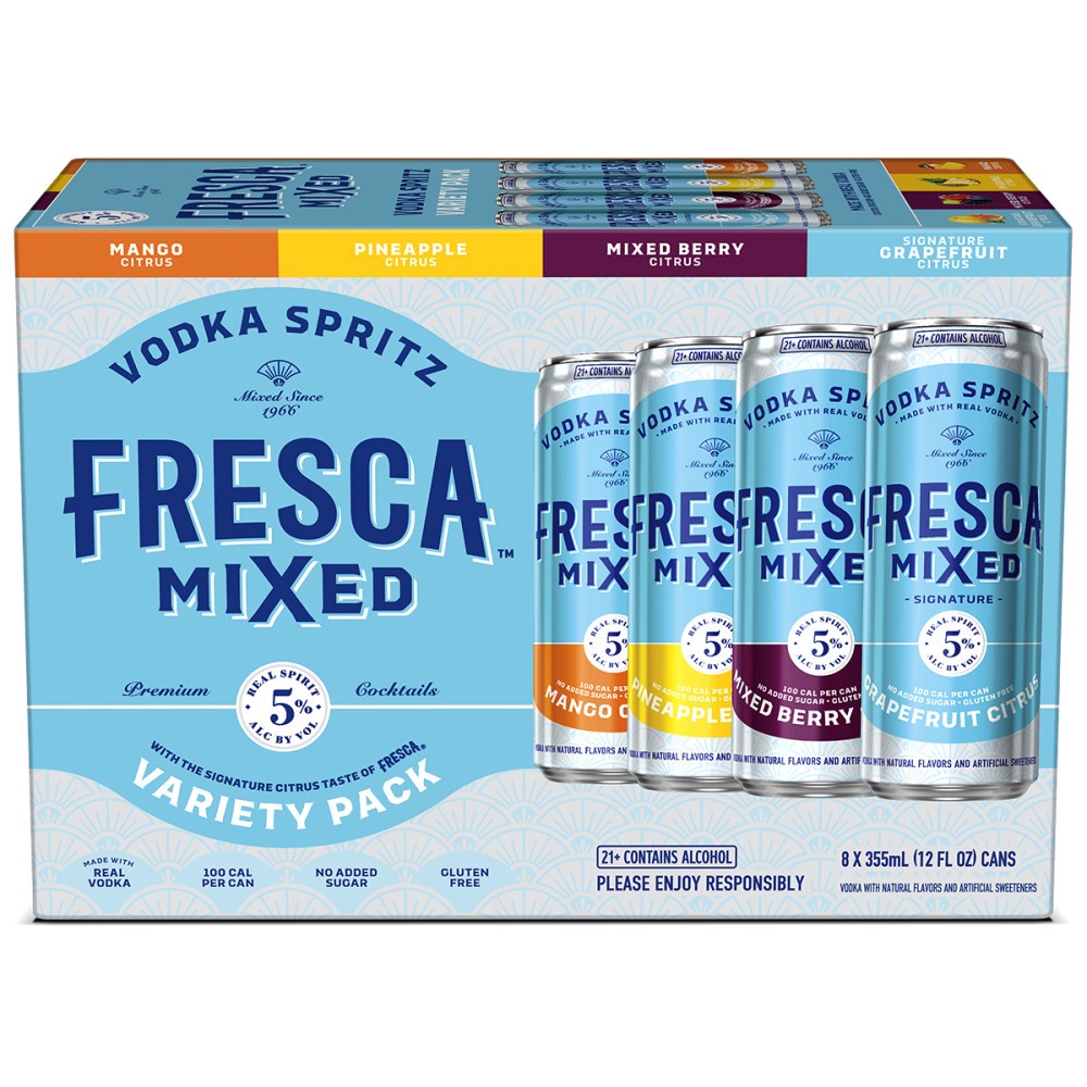Fresca Mixed Vodka Spritz Nutrition Facts Fresca Mixed Vodka Spritz Variety Pack Gluten-Free Canned Cocktail, 8