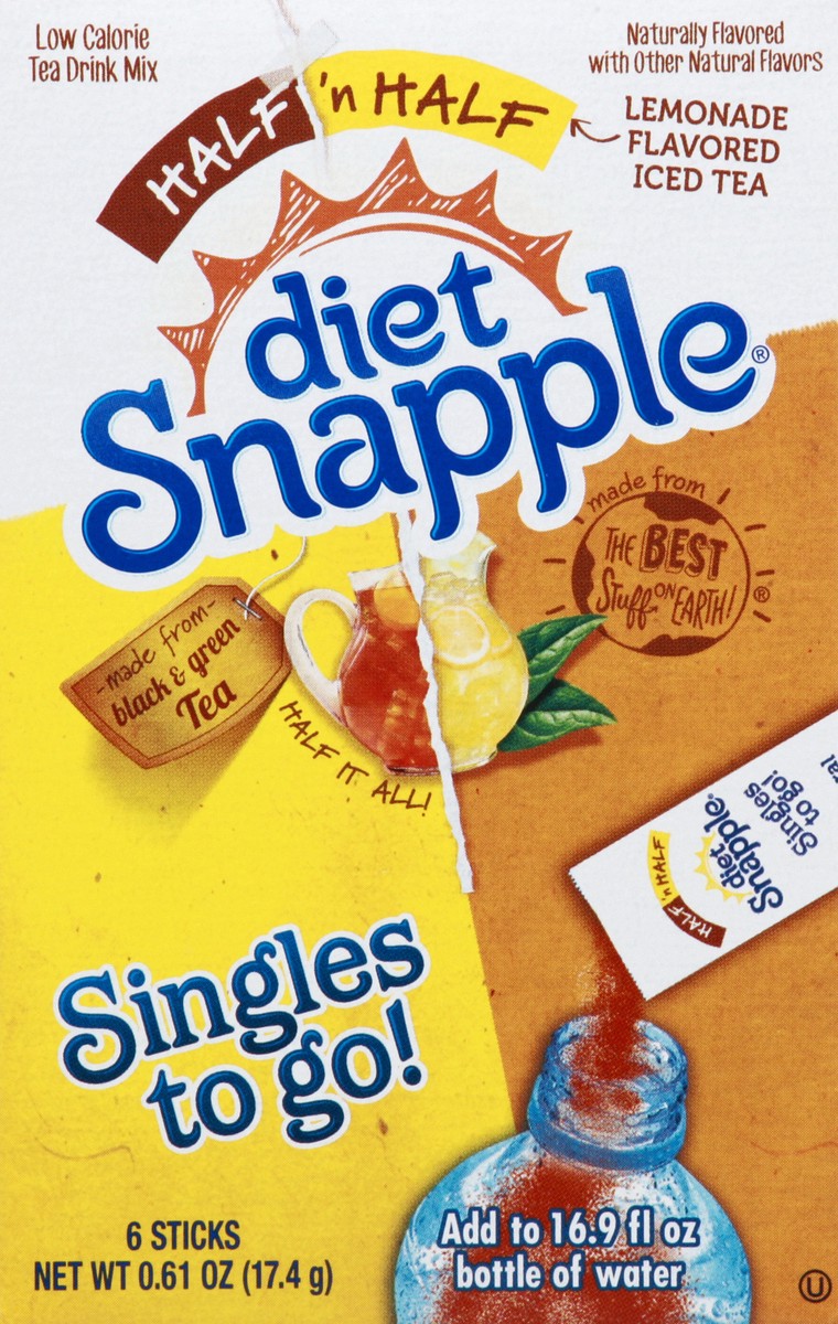 slide 4 of 4, Snapple Diet Half N Half Soft Drink Mix Singles To Go - 6 ct, 6 ct