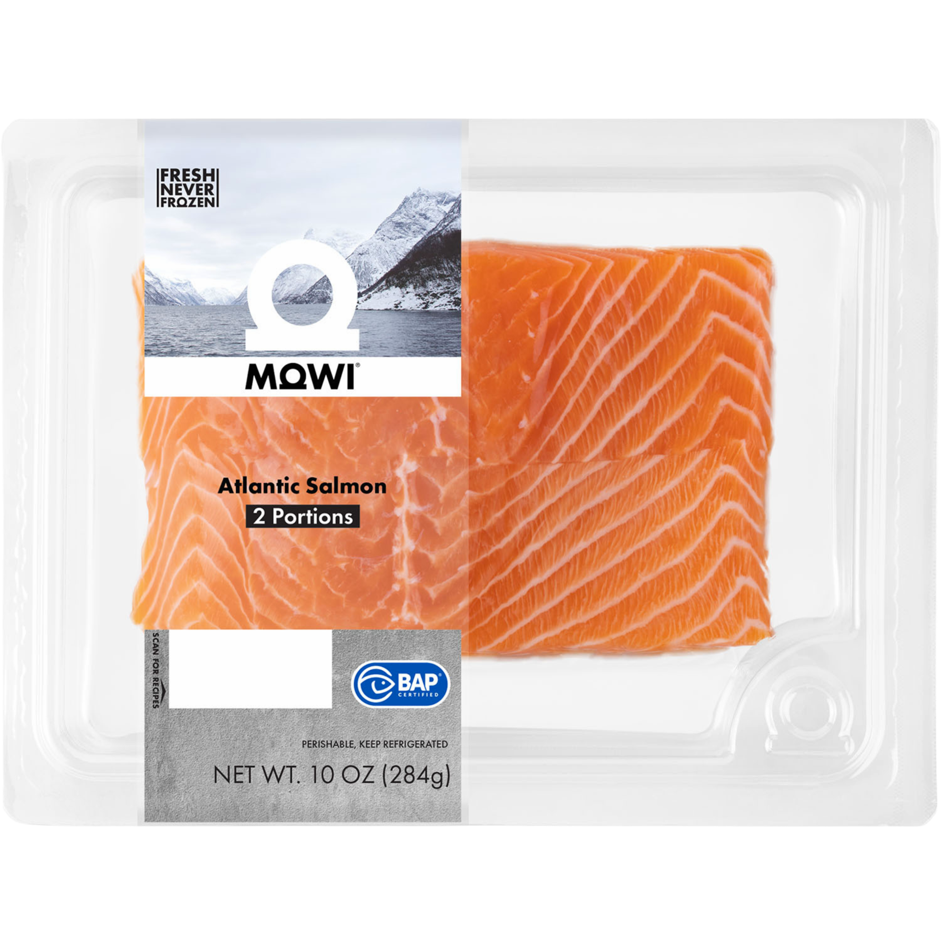 slide 1 of 1, Mowi Atlantic Salmon With Skin, 10 oz
