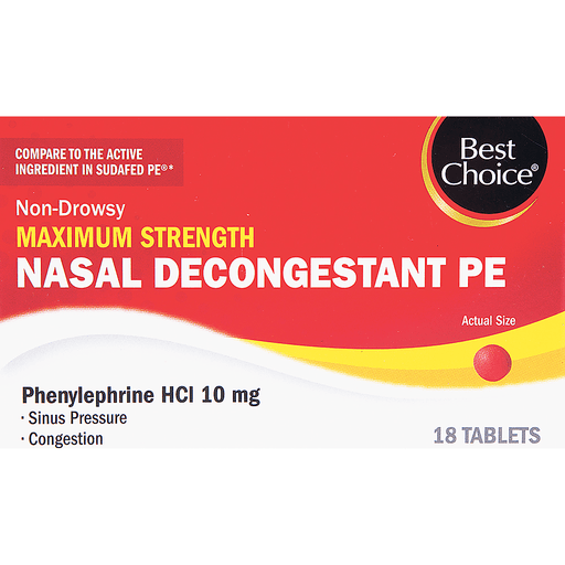 slide 1 of 1, Best Choice Nasal Decongestant, 18 ct