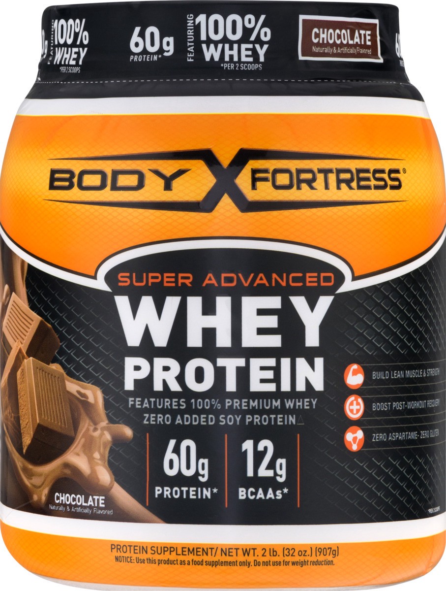 slide 8 of 9, Body Fortress Super Advanced Chocolate Whey Protein, 2 lb