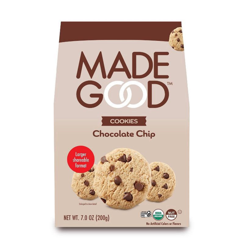 slide 1 of 2, MadeGood Organic Vegan Gluten Free Chocolate Chip Cookies - 7oz, 7 oz