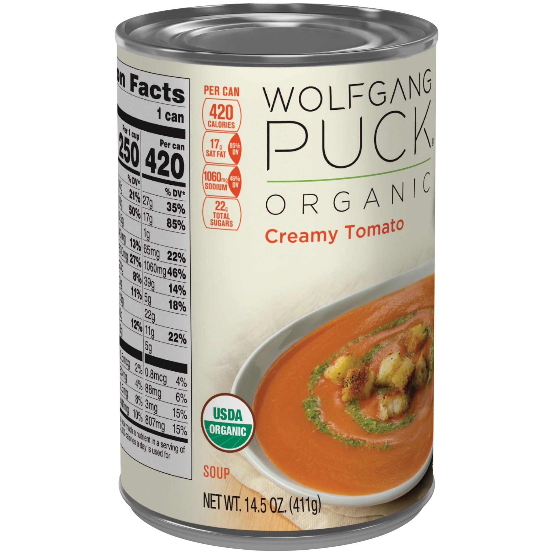 slide 1 of 2, Wolfgang Puck Organic Creamy Tomato Soup, 14.5 oz