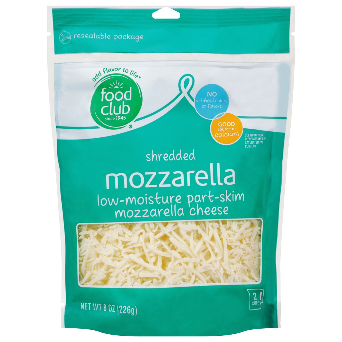 slide 11 of 17, Food Club Low-Moisture Part-Skim Mozzarella Shredded Cheese 8 oz, 8 oz