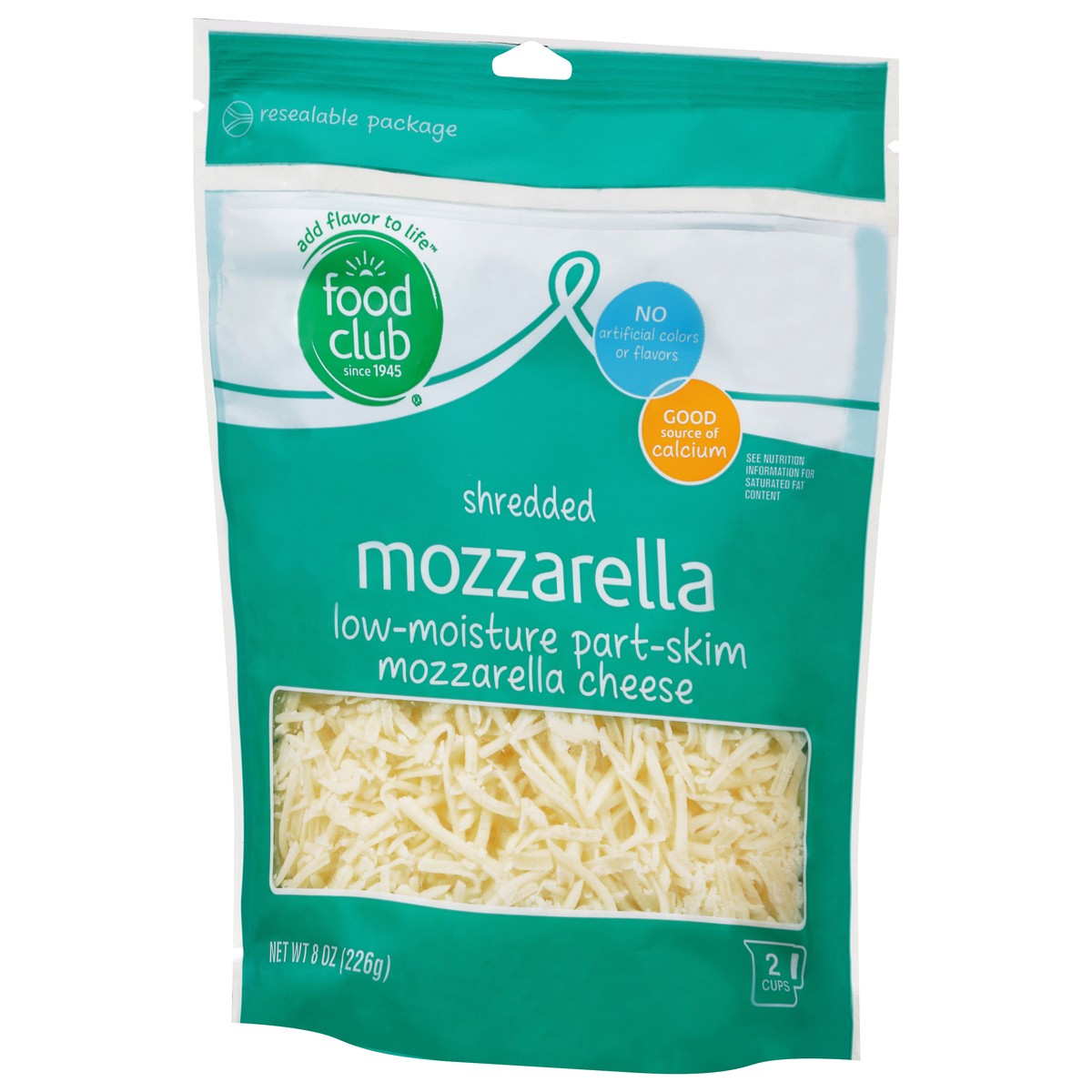 slide 16 of 17, Food Club Low-Moisture Part-Skim Mozzarella Shredded Cheese 8 oz, 8 oz