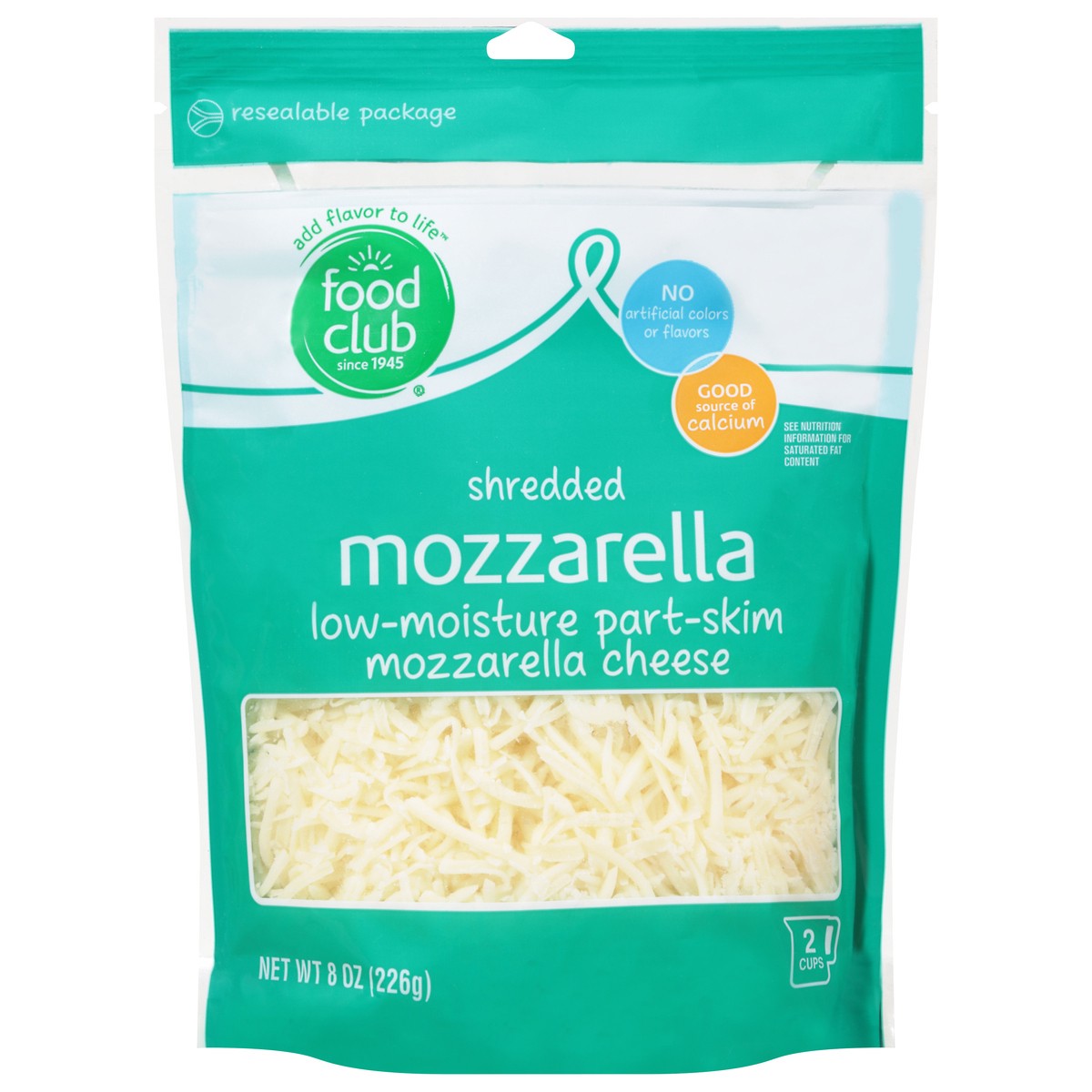 slide 14 of 17, Food Club Low-Moisture Part-Skim Mozzarella Shredded Cheese 8 oz, 8 oz