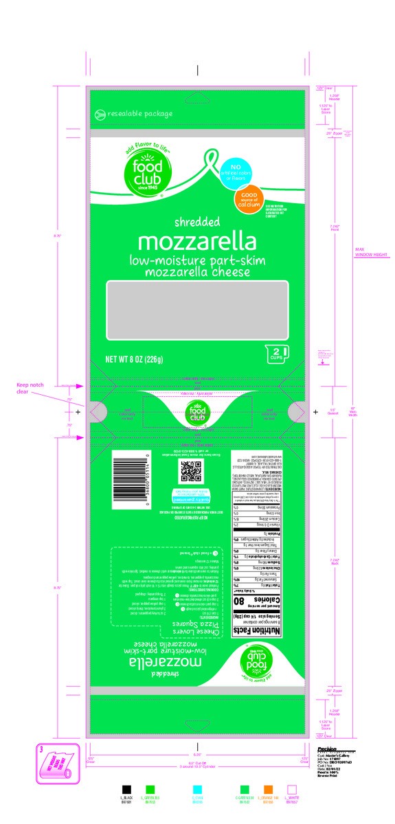 slide 15 of 17, Food Club Low-Moisture Part-Skim Mozzarella Shredded Cheese 8 oz, 8 oz