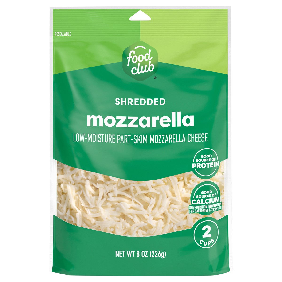 slide 1 of 17, Food Club Part-Skim Low-Moisture Shredded Mozzarella Cheese 8 oz, 8 oz