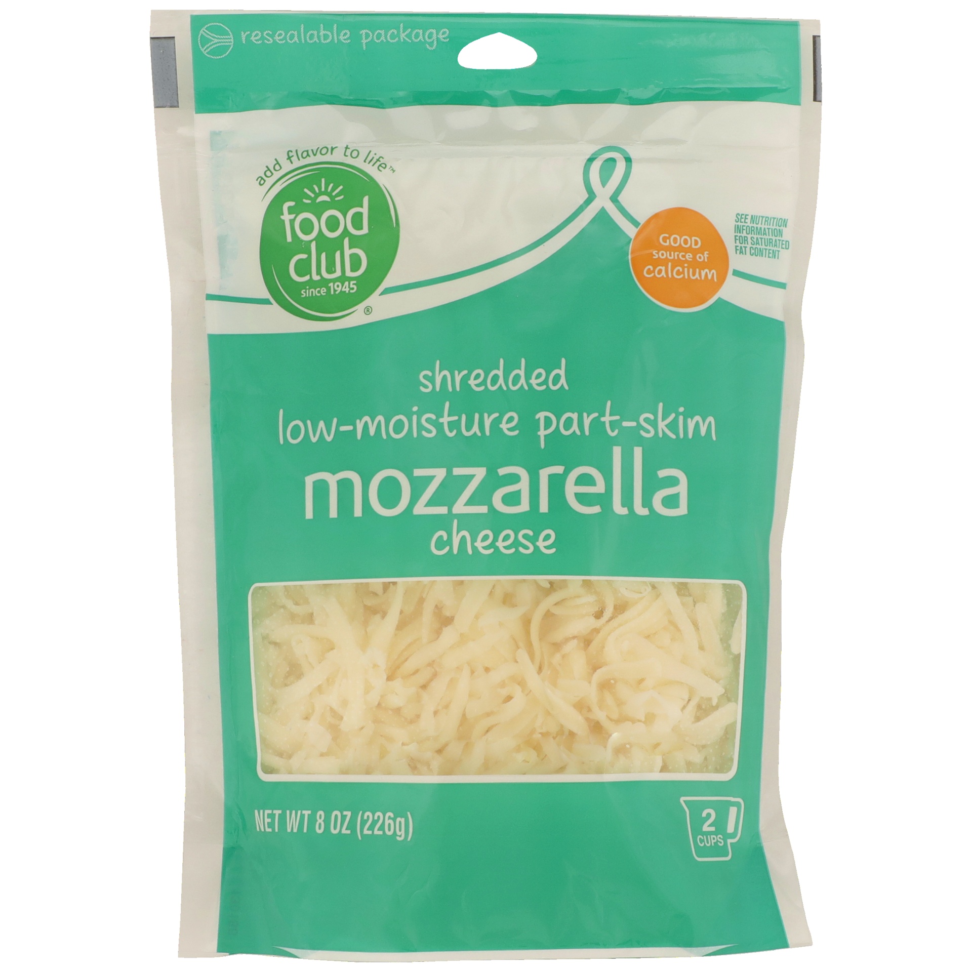 slide 1 of 6, Food Club Shredded Cheese - Mozzarella, 8 oz
