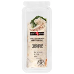 Quick & Easy Meals Single Chicken Bacon Ranch Club Wrap 6 oz