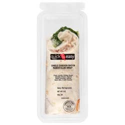 Quick & Easy Meals Single Chicken Bacon Ranch Club Wrap 6 oz