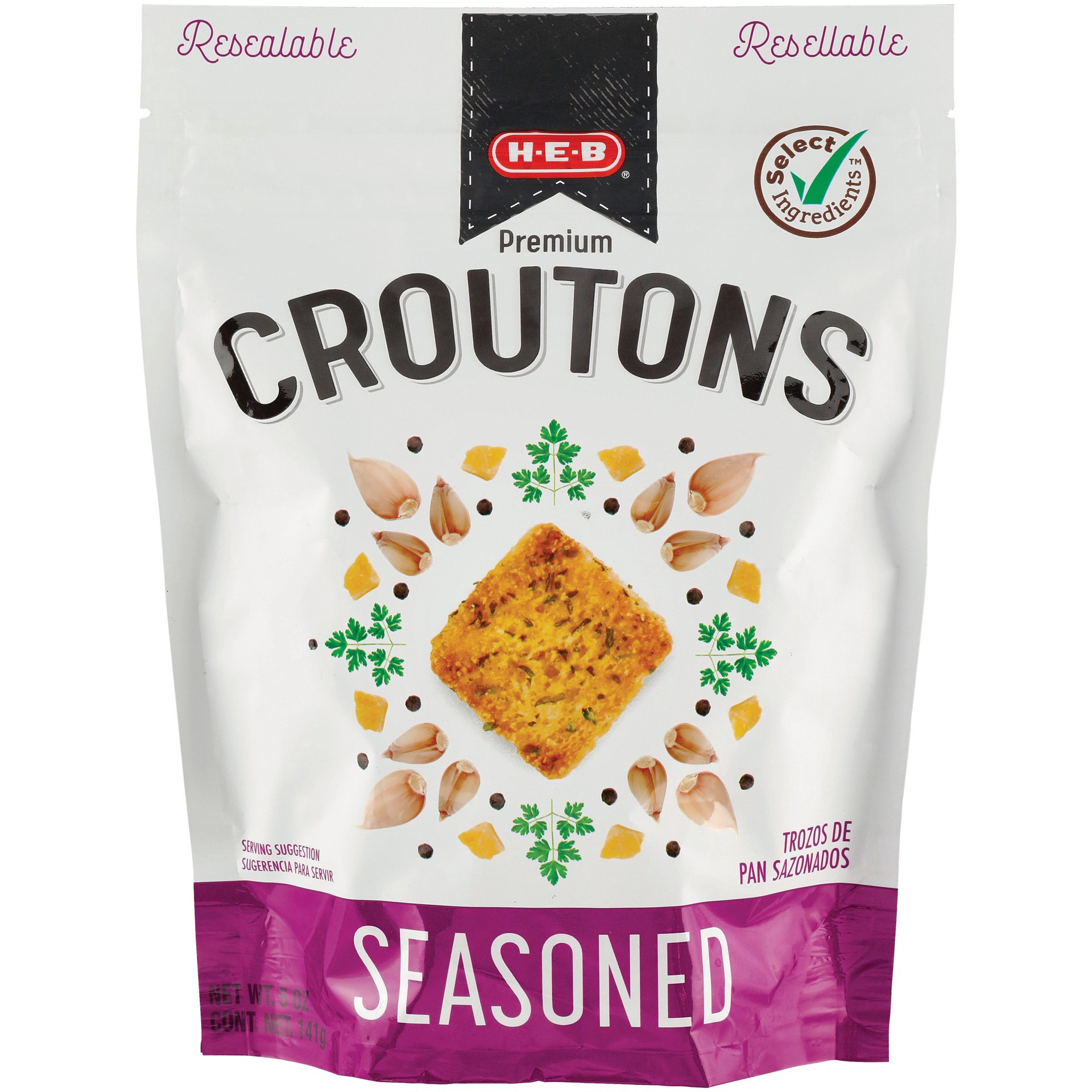 slide 1 of 1, H-E-B Seasoned Restaurant Style Premium Croutons, 5 oz