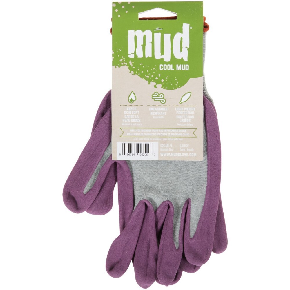 slide 2 of 2, Cool Mud Women's Large Nylon Lilac Garden Glove 022Ml/L, LG