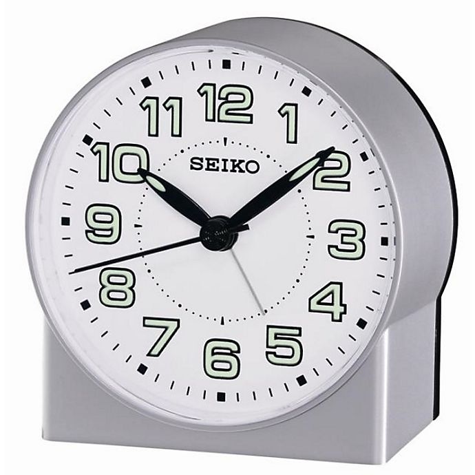 slide 1 of 1, Seiko Bedside Alarm Clock - White, 1 ct