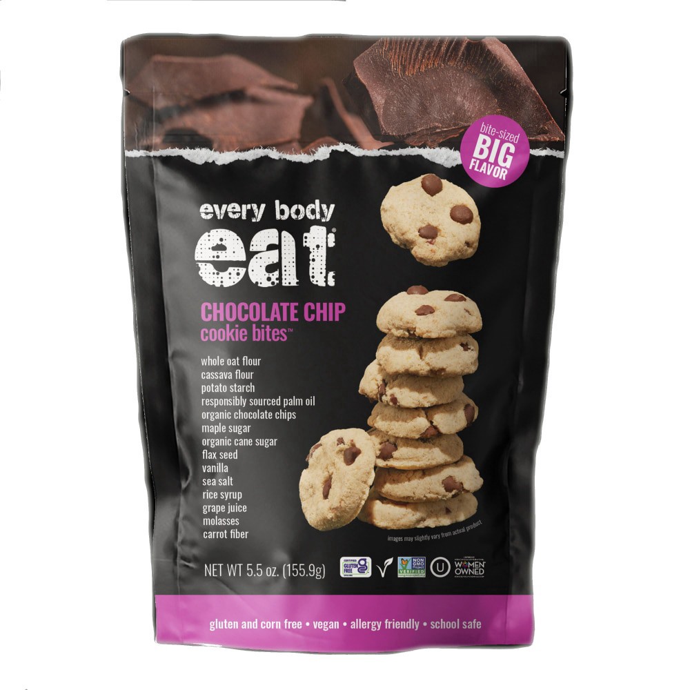 slide 2 of 2, Every Body Eat Chocolate Chip Cookie Bites 5.5 oz, 5.5 oz