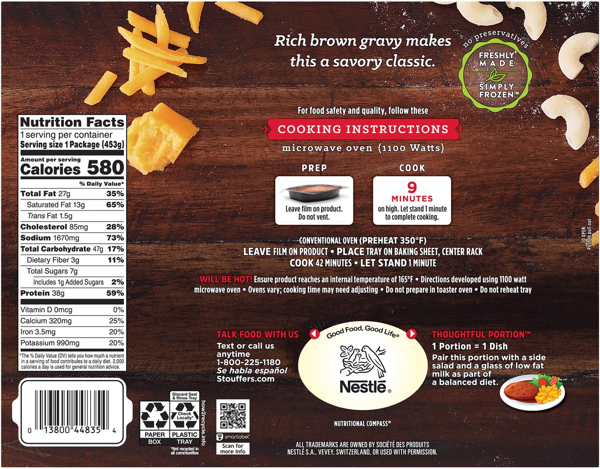 slide 5 of 8, Stouffer's Large Size Salisbury Steak Frozen Meal, 16 oz