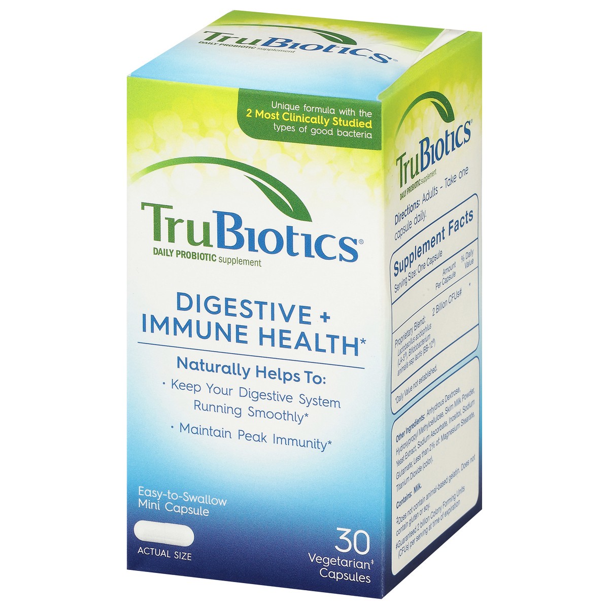 slide 6 of 9, TruBiotics Digestive + Immune Health 30 Vegetarian Capsules, 30 ct