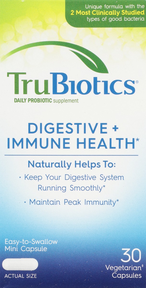 slide 9 of 9, TruBiotics Digestive + Immune Health 30 Vegetarian Capsules, 30 ct