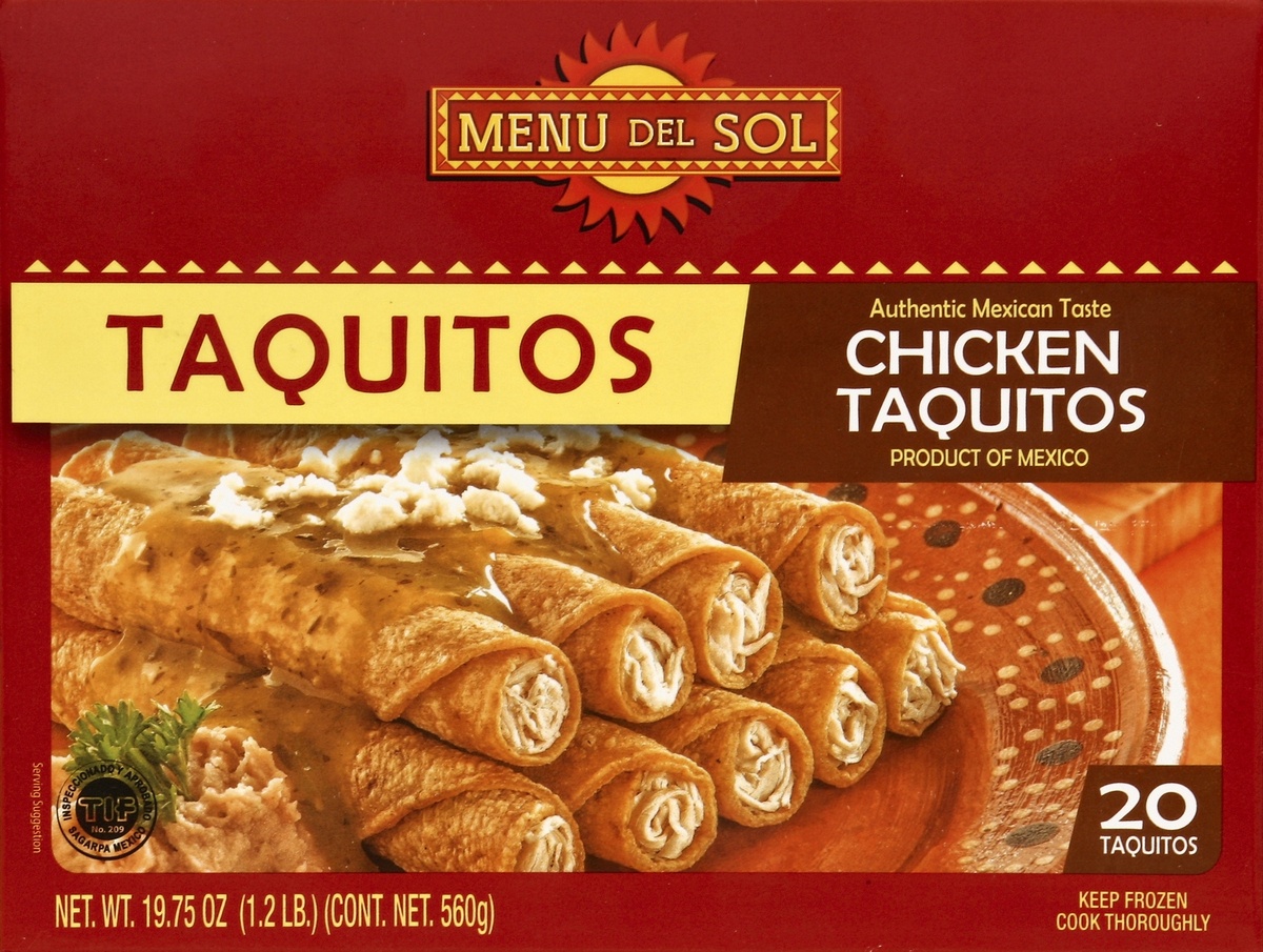 slide 4 of 5, Menu Del Sol Taquitos, Chicken, 19.76 oz