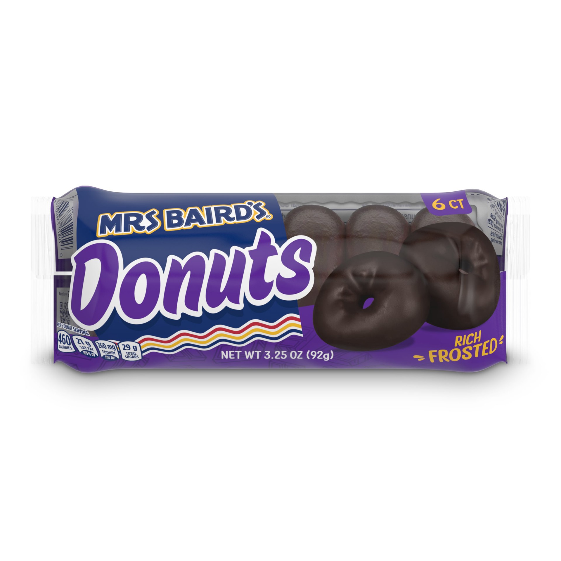 slide 3 of 7, Mrs. Baird's Rich Frosted Donuts, 6 count, Chocolate Mini Donuts, 3.25 oz Bag, 6 ct