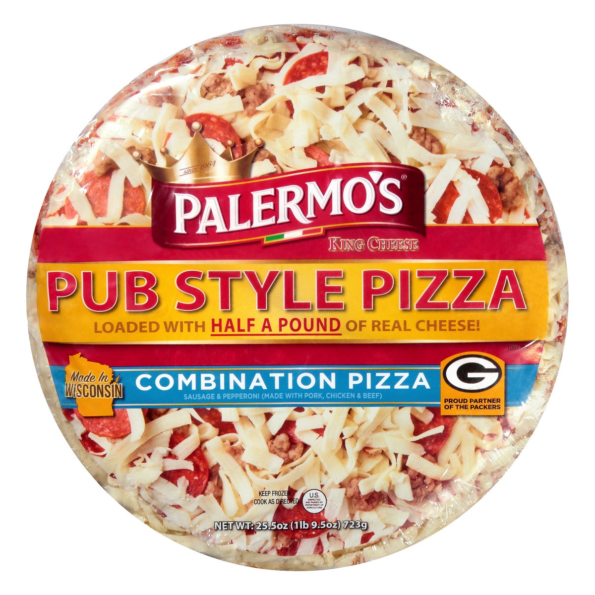 slide 1 of 12, Palermo's Pub Style King Cheese Combination Pizza 25.5 oz, 25.5 oz