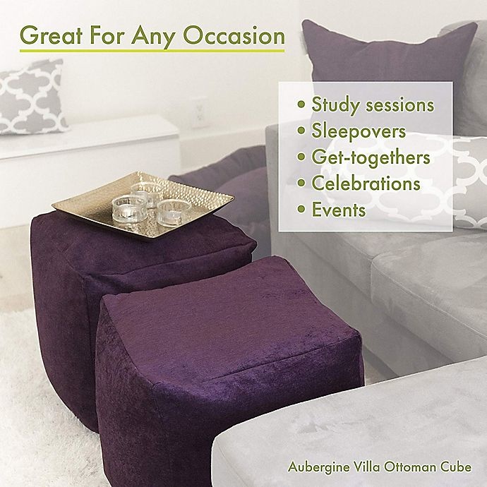 slide 4 of 6, Majestic Home Goods Wales Ottoman - Magnolia, 1 ct