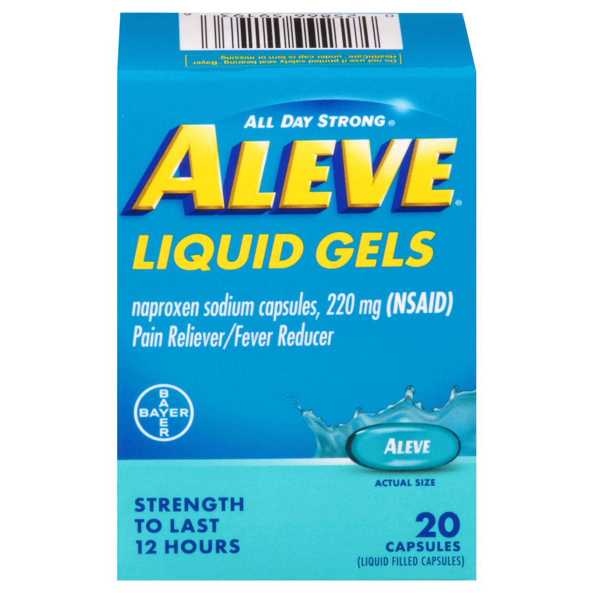 slide 1 of 1, Aleve Liquid Gels, 20 ct