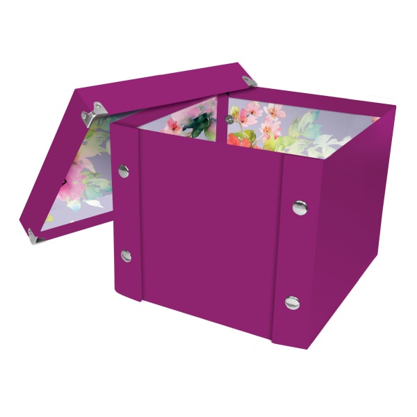 slide 1 of 1, Snap-N-Store Select Storage Box, 8-1/4'' X 2'' X 8-1/4'', 50% Recycled, Berry/Floral, 1 ct