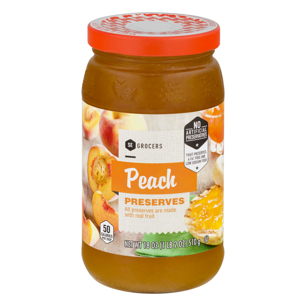 slide 1 of 1, SE Grocers Preserves Peach, 18 oz