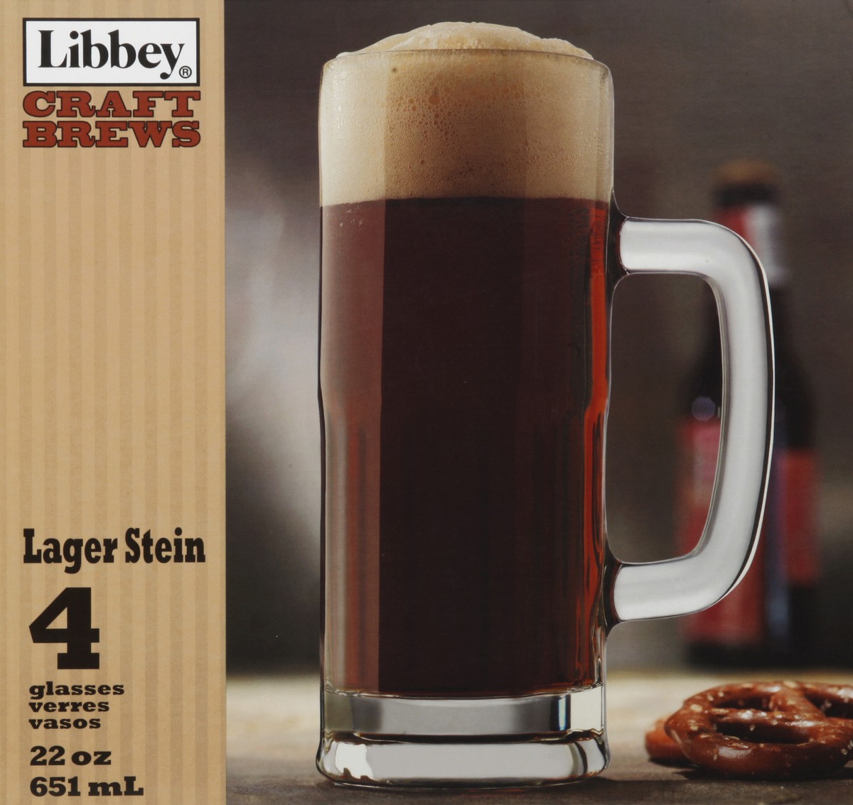 slide 4 of 4, Libbey Craft Brews Lager Steins, 22 oz