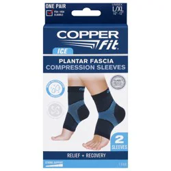 Copper Fit Ice Menthol Infused Plantar Fascia Ankle Compression Sleeves