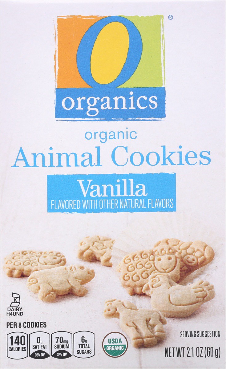 slide 2 of 9, O Organics Cookies Organic Animal Vanilla, 2.1 oz