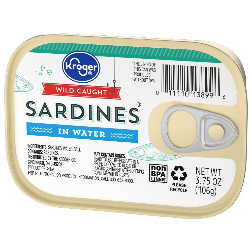 slide 4 of 4, Kroger® Wild Caught Sardines in Water, 3.75 oz