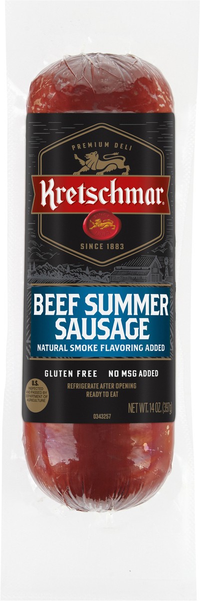 slide 3 of 3, Kretschmar Beef Summer Sausage, 14 oz, 14 oz