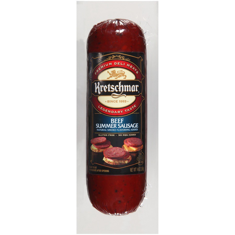 slide 1 of 3, Kretschmar Beef Summer Sausage, 14 oz, 14 oz