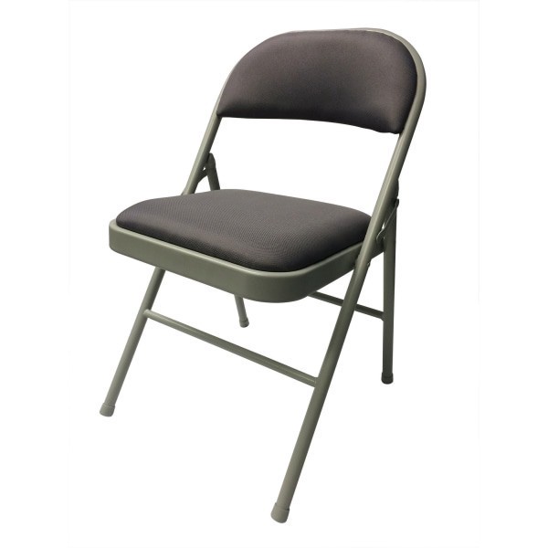 slide 2 of 3, Realspace Upholstered Padded Folding Chair, Gray, 1 ct
