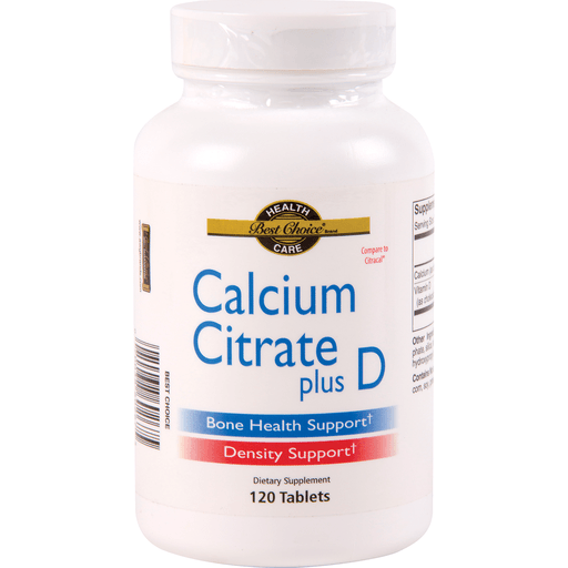 slide 1 of 1, Best Choice Calcium Citrate plus D, 120 ct