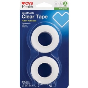 slide 1 of 1, CVS Health All Purpose Breathable Clear Tape, 2 ct