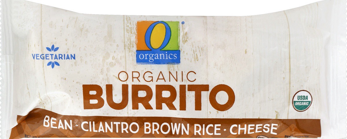 slide 3 of 5, O Organics Burrito Bean Cilantro Rice Cheese, 5 oz