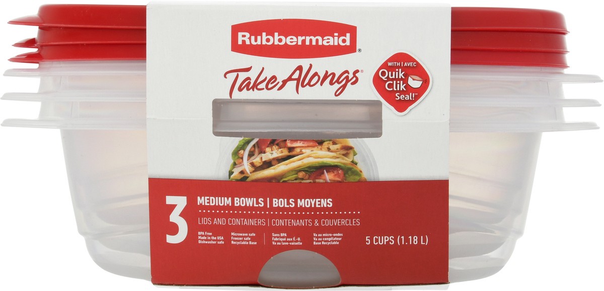 slide 5 of 12, Rubbermaid Takealongs Shallow Bowl Food Storage Container, 5 c