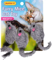 Ruffin' It Furry Mice with Catnip Cat Toy 1 ea