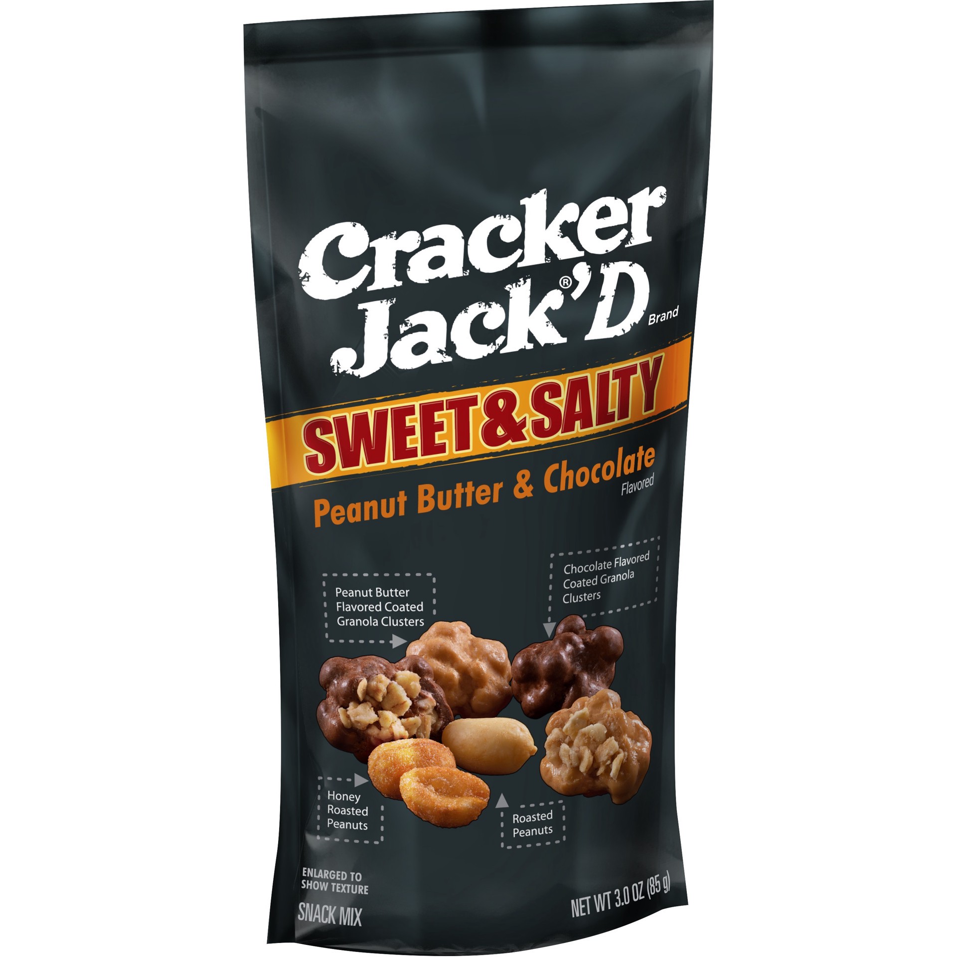 slide 1 of 1, Cracker Jack'd Snack Mix Sweet & Salty Peanut Butter and Chocolate Flavored 3 Oz, 3 oz