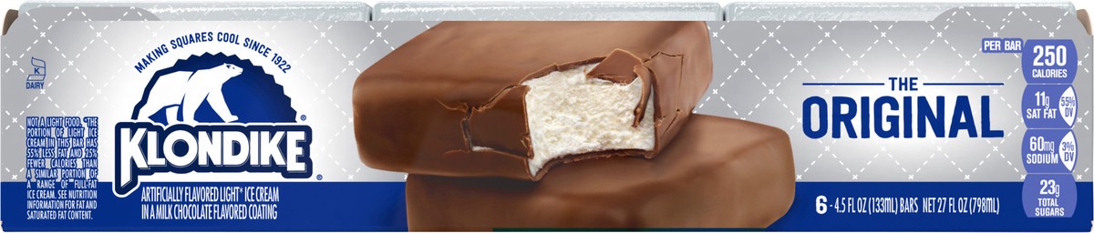 slide 3 of 3, Klondike Ice Cream Bars Original, 4.5 fl oz, 6 Count, 4.50 fl oz