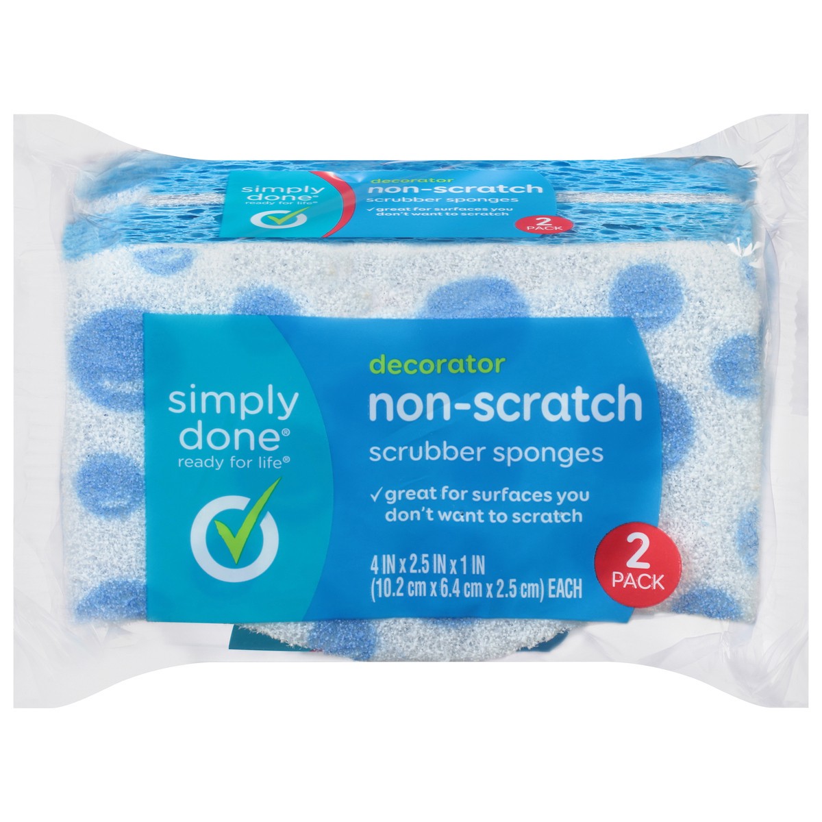 slide 1 of 9, Simply Done Decorator Non Scratch Scrubber Sponges, 2 ct