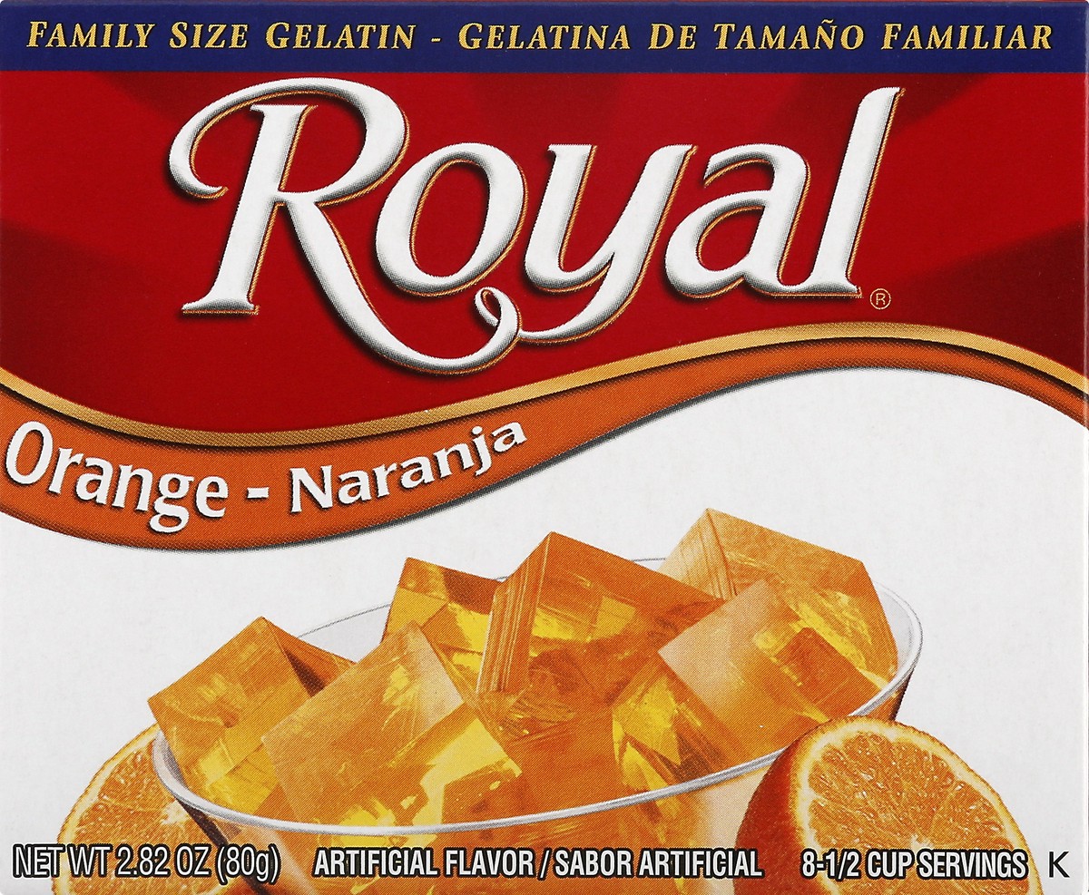 slide 6 of 13, Royal Family Size Orange Gelatin Family Size 2.82 oz, 2.82 oz