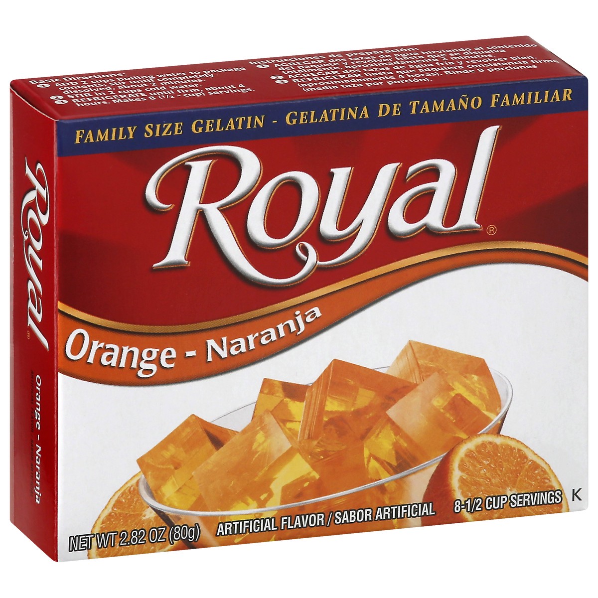 slide 5 of 13, Royal Family Size Orange Gelatin Family Size 2.82 oz, 2.82 oz