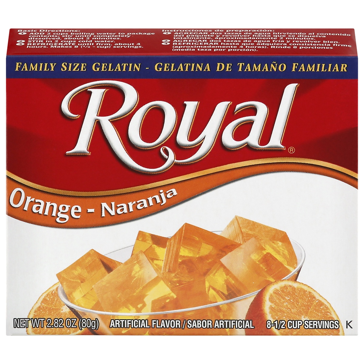 slide 1 of 1, Royal Bilingual Gelatin Orange, 2.8 oz